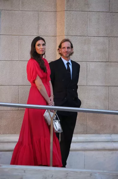 Andrea Casiraghi et sa femme Tatiana Santo Domingo à Athènes, le 23 octobre 2021
