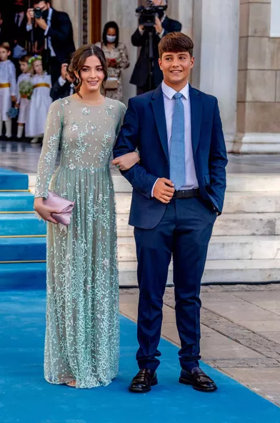 Arrietta et Carlos Morales Quintana, deux des enfants de la princesse Alexia de Grèce, à Athènes le 23 octobre 2021