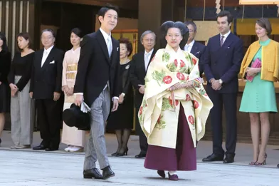La princesse Ayako du Japon et Kei Komuro lors de leur mariage, le 29 octobre 2018 à Tokyo