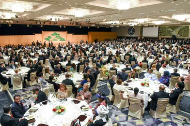 Banquet offert aux invités étrangers par Shinzo et Akie Abe à Tokyo, le 23 octobre 2019