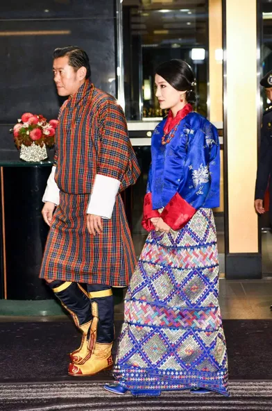 La reine Jetsun Pema et le roi Jigme Khesar Namgyel Wangchuck du Bhoutan, à Tokyo le 23 octobre 2019