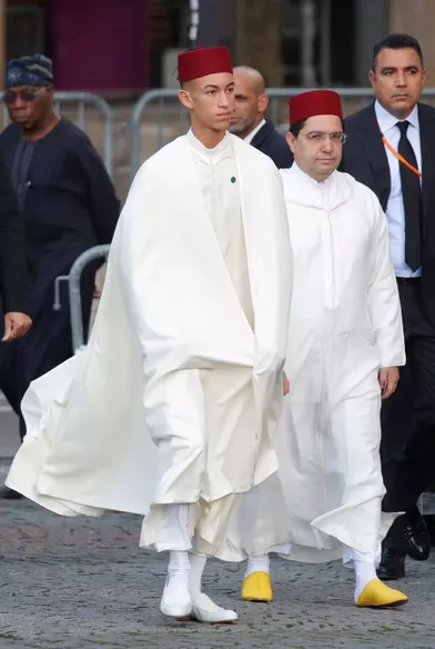 Le prince Moulay El Hassan du Maroc aux obsèques de Jacques Chirac à Paris, le 30 septembre 2019