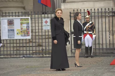 L'ancienne impératrice d'Iran Farah Diba Palavhi aux obsèques de Jacques Chirac à Paris, le 30 septembre 2019
