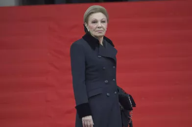 L'ancienne impératrice d'Iran Farah Diba Palavhi aux obsèques de Jacques Chirac à Paris, le 30 septembre 2019