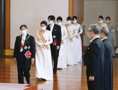 L'empereur Naruhito du Japon, l'impératrice Masako et la famille impériale à Tokyo, le 1er janvier 2021