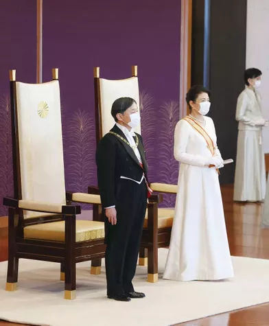 L'empereur Naruhito du Japon et l'impératrice Masako à Tokyo, le 1er janvier 2021