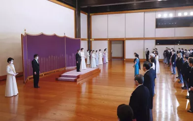 La famille impériale du Japon à Tokyo, le 1er janvier 2021