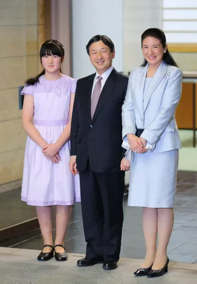 La princesse Aiko du Japon avec ses parents, le 6 juillet 2015