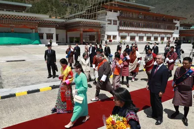 La princesse Mako du Japon avec la princesse Euphelma du Bhoutan à Paro, le 1er juin 2017