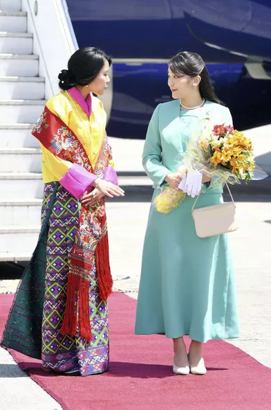 La princesse Mako du Japon et la princesse Euphelma du Bhoutan à Paro, le 1er juin 2017