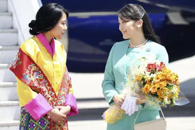 Les princesses Mako du Japon et Euphelma du Bhoutan à Paro, le 1er juin 2017