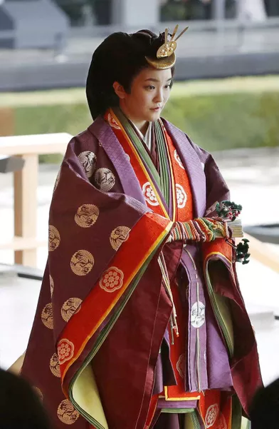 La princesse Mako du Japon lors de la cérémonie d'intronisation de son oncle Naruhito comme empereur du Japon, le 22 octobre 2019