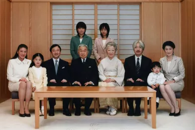 La princesse Mako du Japon avec la famille impériale, le 1er janvier 2009