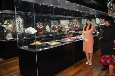 La princesse Mako du Japon au musée national d'Ethnographie et du Folklore à La Paz en Bolivie, le 16 juillet 2019
