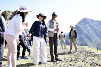 La princesse Mako du Japon sur le site du Machu Picchu au Pérou, le 13 juillet 2019