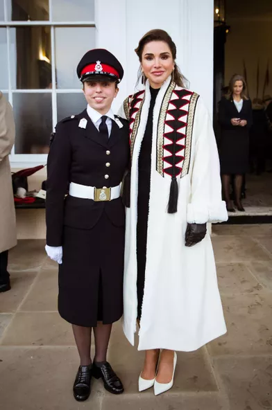 La princesse Salma de Jordanie avec sa mère la reine Rania à Sandhurst, le 24 novembre 2018