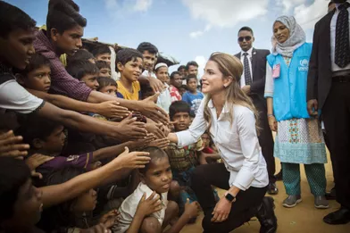 La reine Rania de Jordanie, en octobre 2017