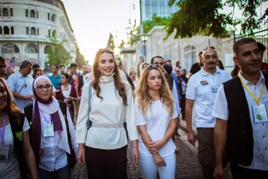 Rania et sa fille marchent pour la tolérance