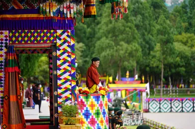 La roi du BhoutanJigme Khesar Namgyel WangchuckauCentre d'entraînement militaire (MTC) de Tencholing, le 19 août 2021