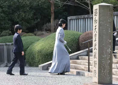 Le petit prince Hisahito du Japon et sa mère la princesse Kiko à Tokyo, le 16 mars 2019
