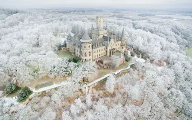 Le château de Marienburg en Allemagne en hiver, le 18 janvier 2017
