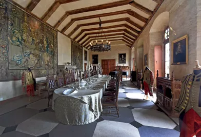 La salle à manger du château de Marienburg en Allemagne, le 27 juin 2017