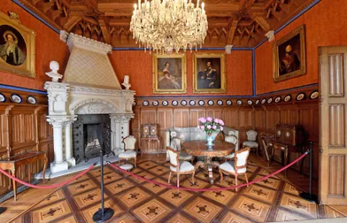 L'un des salons du château de Marienburg en Allemagne, le 27 juin 2017
