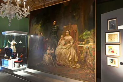 L'exposition consacrée au roi George V de Hanovre et à la reine Marie au château de Marienburg, le 12 avril 2018