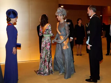 La princesse héritière Victoria de Suède avec la reine Maxima et le roi Willem-Alexander des Pays-Bas à Tokyo, le 22 octobre 2019
