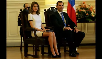 Letizia et Felipe d'Espagne au Chili