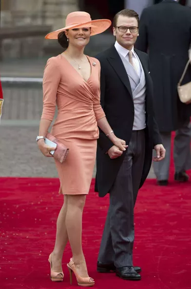 La princesse héritière Victoria de Suède et son mari le prince Daniel au mariage du prince William et de Kate Middleton, le 29 avril 2011