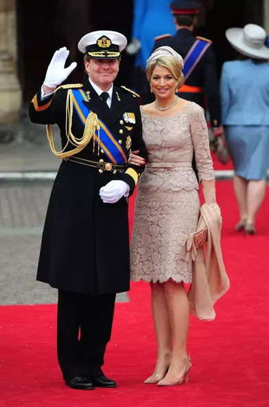 Le prince héritier Willem-Alexander des Pays-Bas et la princesse Maxima au mariage du prince William et de Kate Middleton, le 29 avril 2011