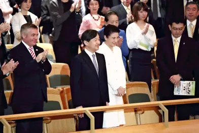 L'impératrice Masako et l'empereur Naruhito du Japon à un concert à Tokyo, le 14 juin 2019
