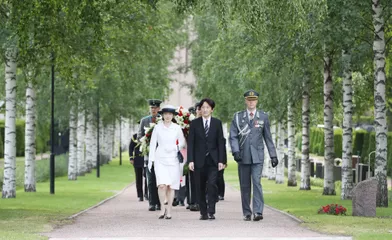 La princesse Kiko du Japon et le prince Fumihito d'Akishino à Helsinki, le 3 juillet 2019