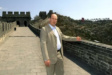 Le prince Albert II de Monaco sur la Grande Muraille de Chine, le 25 avril 2007