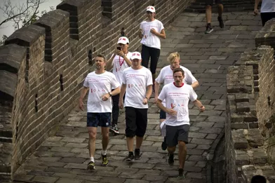 Le prince héritier Frederik de Danemark sur la Grande Muraille de Chine, le 25 septembre 2017