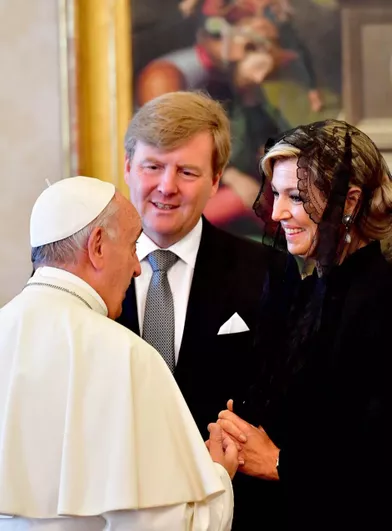 La reine Maxima et le roi Willem-Alexander des Pays-Bas avec le pape François au Vatican, le 22 juin 2017