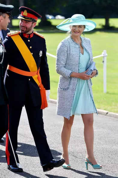 Le prince Guillaume et la princesse Stéphanie de Luxembourg à Sandhurst, le 11 août 2017