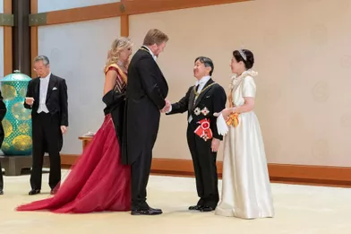 La reine Maxima et le roi Willem-Alexander des Pays-Bas avec l'impératrice Masako et l'empereur Naruhito du Japon à Tokyo, le 22 octobre 2019