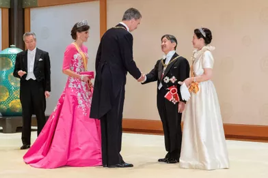 La reine Letizia et le roi Felipe VI d'Espagne avec l'impératrice Masako et l'empereur Naruhito du Japon à Tokyo, le 22 octobre 2019
