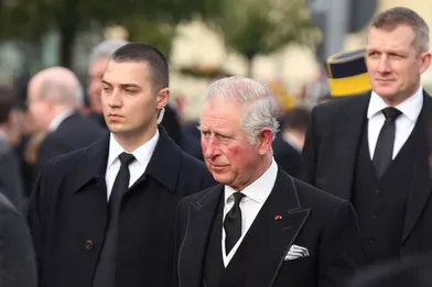 Le prince Charles d'Angleterre aux obsèques de l'ex-roi Michel de Roumanie à Bucarest, le 16 décembre 2017