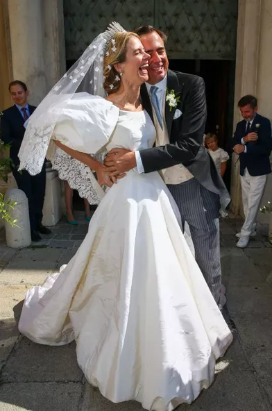 La princesse Maria Anunciata de Liechtenstein et Emanuele Musini, le 4 septembre 2021, jour de leur mariage religieux à Vienne