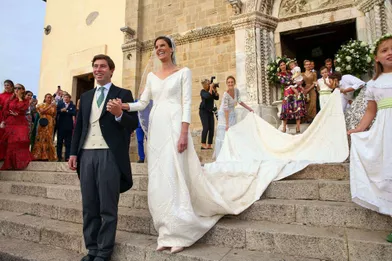 La princesse Marie-Astrid de Liechtenstein et Ralph Worthington, le25 septembre 2021, jour de leur mariage religieux àOrbetello