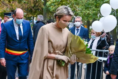 La reine des Belges Mathilde à Bruxelles, le 20 octobre 2021