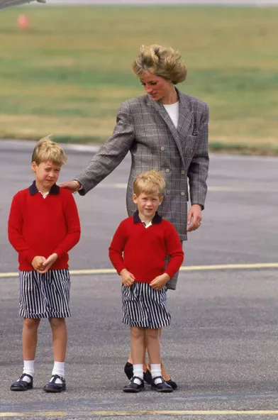 https://www.parismatch.com/Royal-Blog/Royaume-Uni/La princesse Diana avec ses fils les princes William et Harry, le 14 août 1989