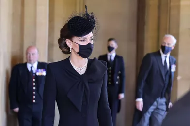 Kate Middletonaux funérailles du prince Philip au Château de Windsor, samedi 17 avril 2021.