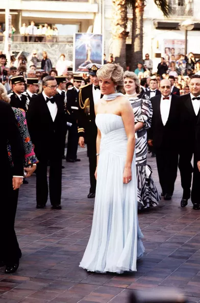 Lady Diana au Festival de Cannes, le 15 mai 1987