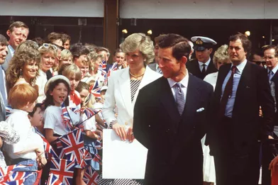 Lady Diana avec le prince Charles au Festival de Cannes, le 15 mai 1987
