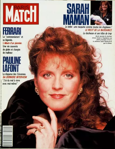 Sarah maman,en couverture de Paris Match,Paris Match n°2048 daté du 26 août 1988.