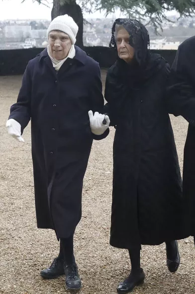 La princesse Blanche d'Orléans et sa mère la duchesse de Montpensier, soeur et mère du prince François, à Dreux le 6 janvier 2018